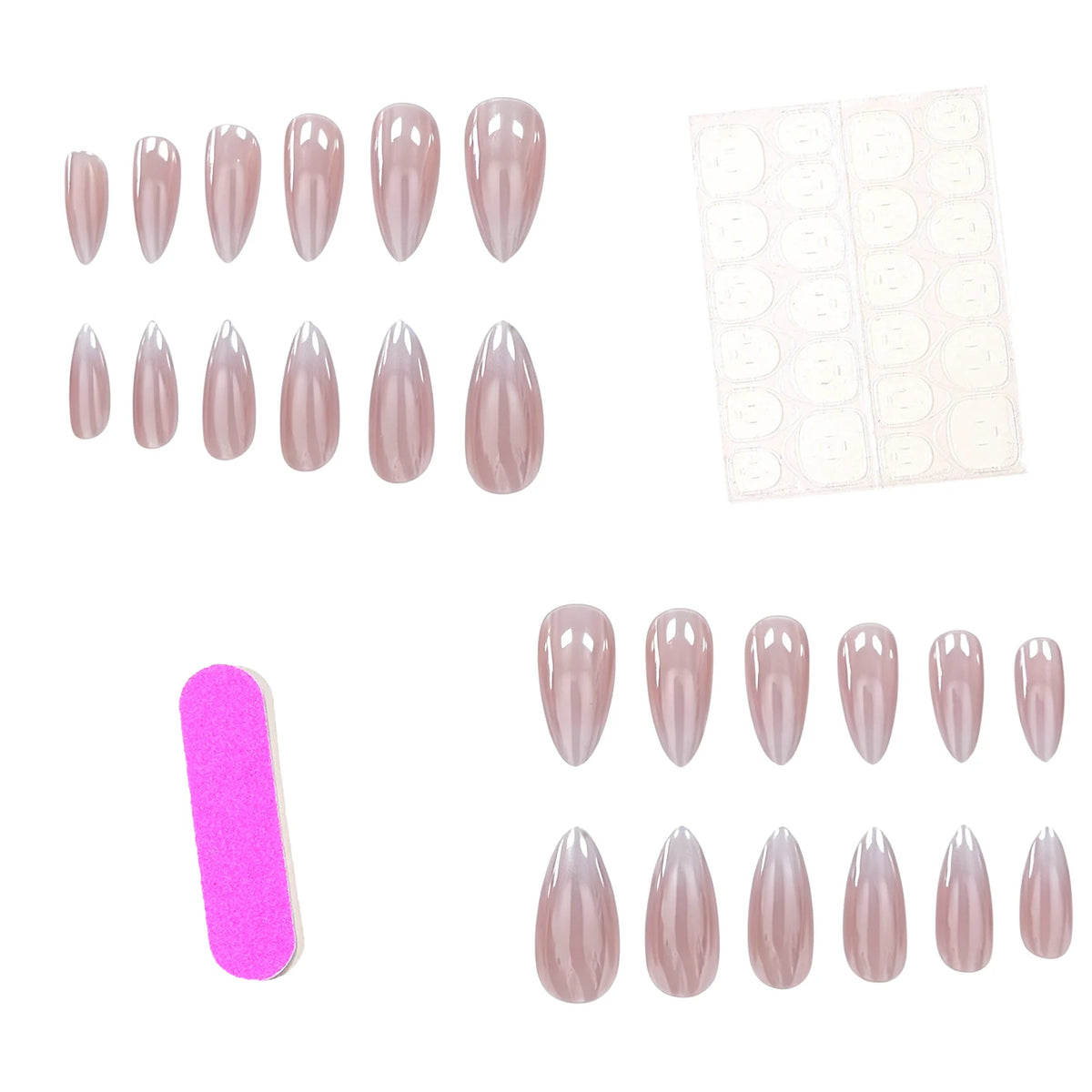 Press-On Nail Set Red Ombre Gradient Set of 24