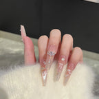 Press-On Nail Set Resin Glue-Free Bows & Sparkle