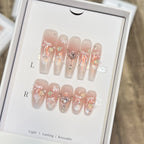 Press-On Nail Set Resin Glue-Free Bows & Sparkle