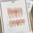 Press-On Nail Set Resin Glue-Free Bows & Sparkle