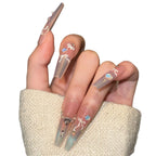Press-On Nail Set Resin Glue-Free Bows & Sparkle