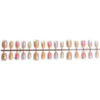 Press-On Nail Set Reusable 30-Piece Gold & Celestial