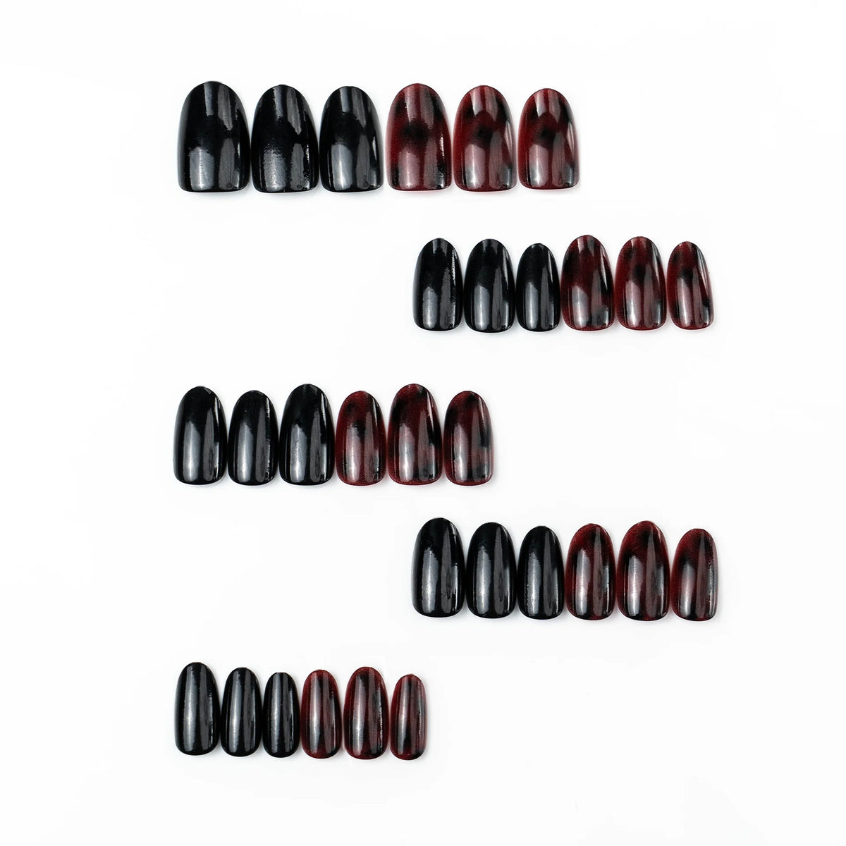 Press-On Nail Set Reusable Adhesive Included