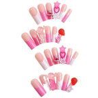 Press-On Nail Set Reusable Decorative With Glue & File