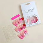 Press-On Nail Set Reusable Decorative With Glue & File