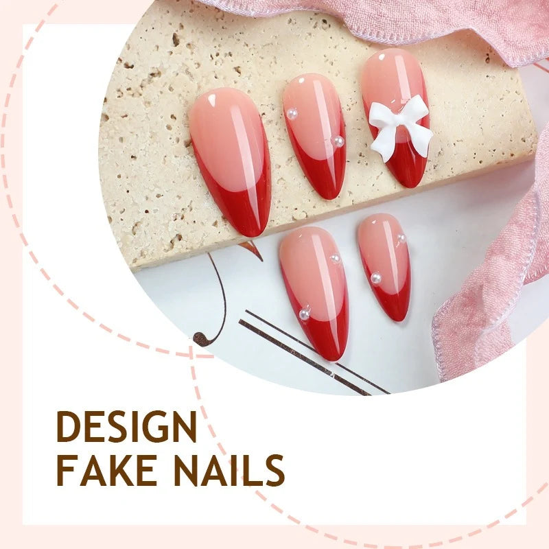 Press-On Nail Set Reusable Embellished Quick Application