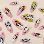 Press-On Nail Set Reusable Floral & Abstract