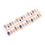 Press-On Nail Set Reusable Floral Design & Gem Accents