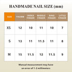 Press-On Nail Set Reusable Floral Design & Sparkling Accents