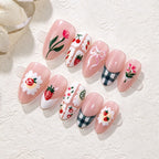Press-On Nail Set Reusable Floral Designs