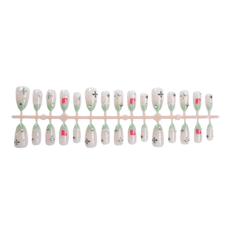 Press-On Nail Set Reusable Fruit & Gemstone Tool-Free