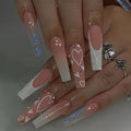 Press-On Nail Set Reusable Heart Motifs & Gems