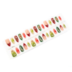 Press-On Nail Set Reusable Holiday Snowflake & Pearl