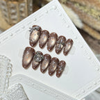 Press-On Nail Set Reusable Intricate Patterns Natural Look