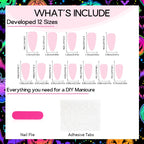 Press-On Nail Set Reusable Multiple Sizes Red Drop Design