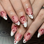 Press-On Nail Set Reusable Multiple Sizes Red Drop Design