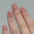 Press-On Nail Set Reusable Ombre Pink To White