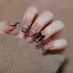 Press-On Nail Set Reusable Pastel Shades & Rhinestones