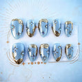 Press-On Nail Set Reusable Shimmer Designs & Strong Adhesive