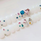 Press-On Nail Set Rhinestone Accent & Tool-Free Application