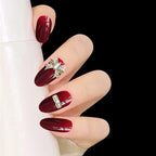 Press-On Nail Set Rhinestone Accents Easy Application