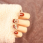 Press-On Nail Set Rhinestone Accents Easy Application