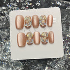 Press-On Nail Set Rhinestone Accents & Easy Application