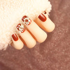Press-On Nail Set Rhinestone Accents Easy Application