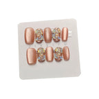 Press-On Nail Set Rhinestone Accents & Easy Application