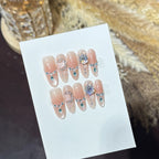 Press-On Nail Set Rhinestone Accents Peel-And-Press