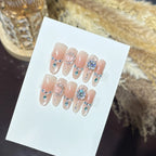 Press-On Nail Set Rhinestone Accents Peel-And-Press