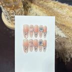Press-On Nail Set Rhinestone Accents Peel-And-Press