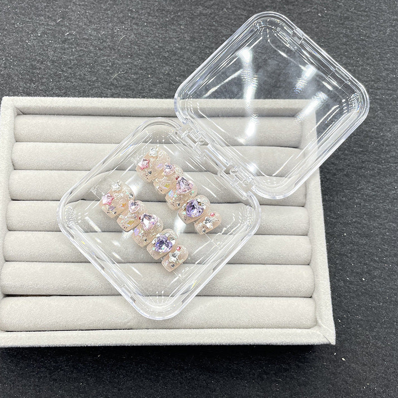 Press-On Nail Set Rhinestone Accents Reusable & Comfortable Fit