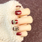 Press-On Nail Set Rhinestone Accents Self-Adhesive & Reusable