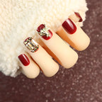 Press-On Nail Set Rhinestone Accents Self-Adhesive & Reusable