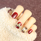 Press-On Nail Set Rhinestone Accents Self-Adhesive & Reusable