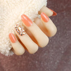 Press-On Nail Set Rhinestone Accents Strong Adhesive