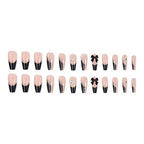 Press-On Nail Set Rhinestone & Bow Accents Reusable