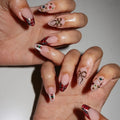 Press-On Nail Set Rhinestone & Bow Salon-Quality