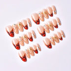 Press-On Nail Set Rhinestone & Bow Salon-Quality