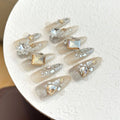 Press-On Nail Set Rhinestone Embellished Acrylic Reusable
