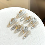 Press-On Nail Set Rhinestone Embellished Acrylic Reusable