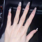 Press-On Nail Set Rhinestone Embellished Adhesive-Backed