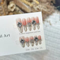 Press-On Nail Set Rhinestone Embellished Easy Application