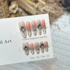 Press-On Nail Set Rhinestone Embellished Easy Application