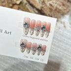 Press-On Nail Set Rhinestone Embellished Easy Application