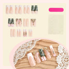 Press-On Nail Set Rhinestone Embellished Easy Apply & Long-Lasting