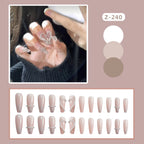 Press-On Nail Set Rhinestone Embellished Glue-Free & Reusable