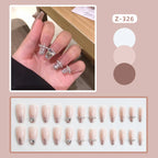 Press-On Nail Set Rhinestone Embellished Glue-On