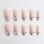 Press-On Nail Set Rhinestone Embellished Glue-On
